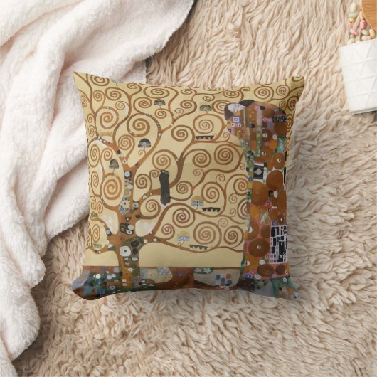 グスタフのクリムトの生命の樹 クッション (ブランケット)