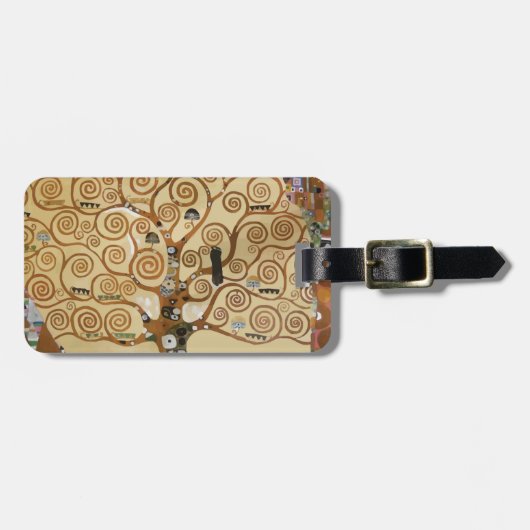 グスタフのクリムトの生命の樹 ラゲッジタグ (正面横)