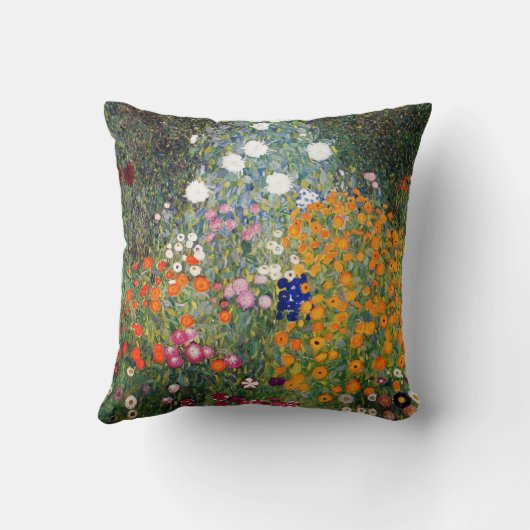 グスタフのクリムトを絵を描く花園 クッション (裏面)