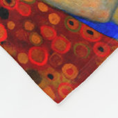 グスタフのクリムトアールヌーボーによる母そして子供 フリースブランケット (角)