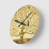 グスタフのクリムトヴィンテージアールヌーボー生命の樹 ラウンド壁時計 (傾斜)