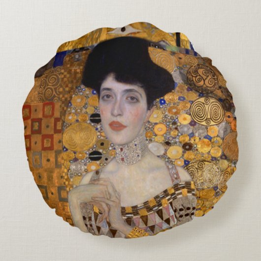 グスタフのクリムト|の修正バージョン|の女性 ラウンドクッション (裏面)