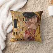 グスタフのクリムト: キス(詳細) クッション (ブランケット)