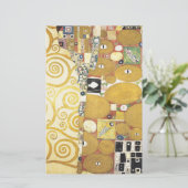 グスタフのクリムト-抱擁-クラシックなアートワーク 便箋 (スタンド正面)