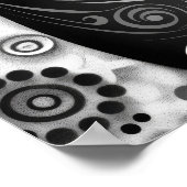 グスタフインスパイアクリムト白黒猫ポスター ポスター (角)