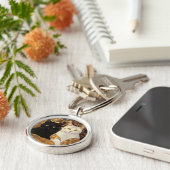 グスタフインスパイアクリムト2匹の猫がベッドに キーホルダー (側面)