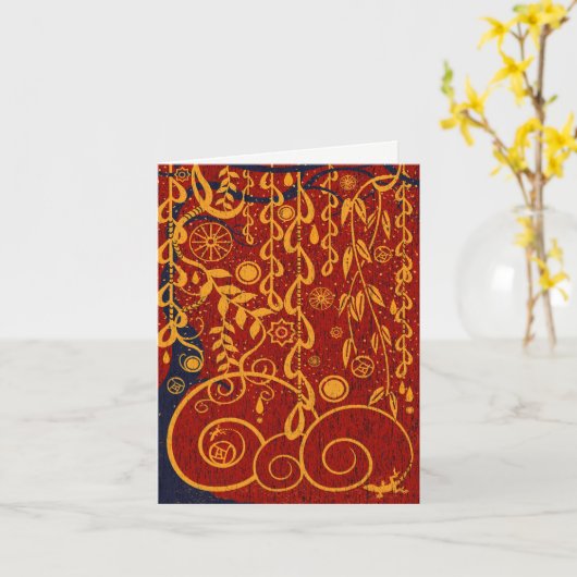 グスタフガーデン抽象芸術アートノートカード カード (黄色い花)