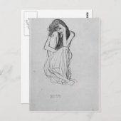 グスタフクリムトにより正面からかがみ込む ポストカード (正面/裏面)