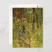 グスタフクリムトによる十字付き庭園 ポストカード (正面/裏面)