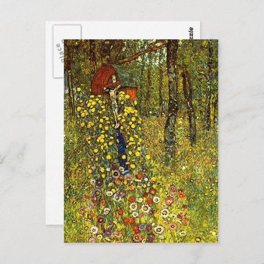 グスタフクリムトによる十字付き庭園 ポストカード (正面/裏面)