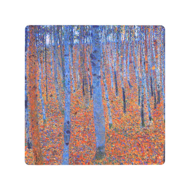 グスタフクリムトのビーチグローブ私の有名な絵画もの メタルプリント (正面)