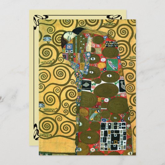 グスタフクリムトのフルフィルメント(受け入れ結婚) 招待状 (正面/裏面)