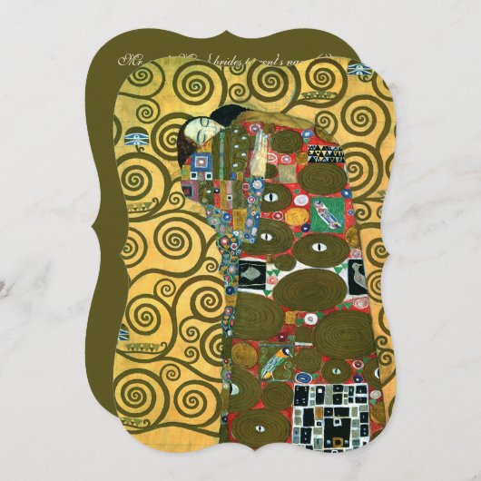 グスタフクリムトのフルフィルメント(受け入れ結婚) 招待状 (正面/裏面)