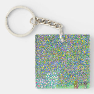 グスタフクリムトの木の下のローズブ絵画シュ キーホルダー