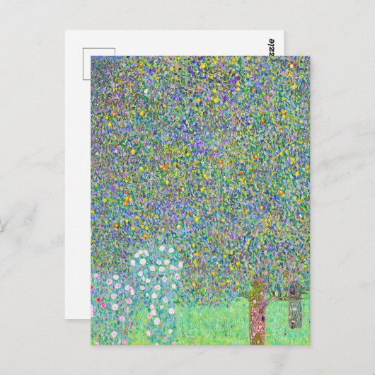グスタフクリムトの木の下のローズブ絵画シュ ポストカード (正面/裏面)