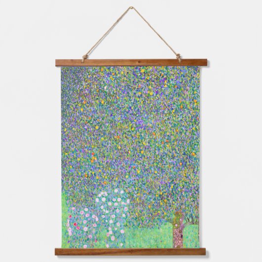 グスタフクリムトの木の下のローズブ絵画シュ 吊り下げ型タペストリー (正面)