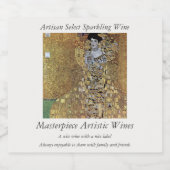 グスタフクリムトの金ゴールドのレディ、アデレ・ブロッホ・バウアー スパークリングワインラベル (シングルラベル)