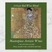 グスタフクリムトの金ゴールドのレディ、アデレ・ブロッホ・バウアー ワインラベル (シングルラベル)