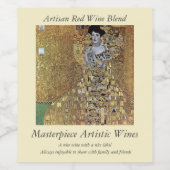 グスタフクリムトの金ゴールドのレディ、アデレ・ブロッホ・バウアー ワインラベル (シングルラベル)