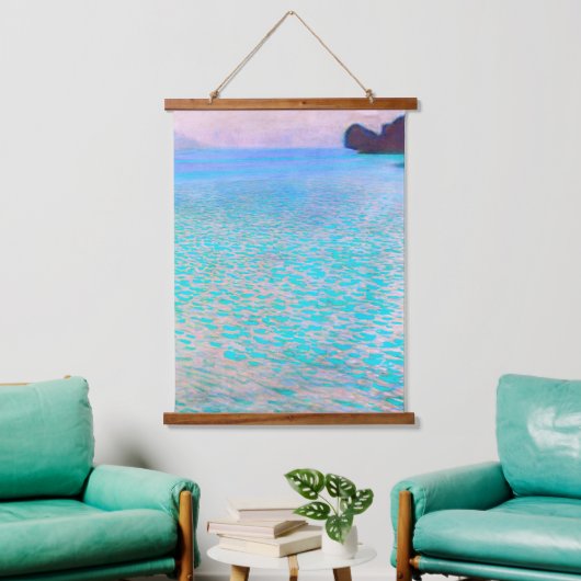 グスタフクリムトのattersee有名な絵画もの。 吊り下げ型タペストリー (リビング)