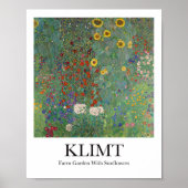 グスタフクリムトひまわり付きファームガーデン ポスター (正面)