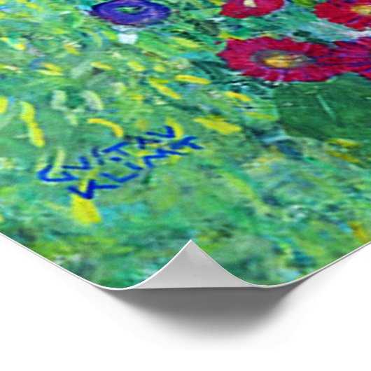 グスタフクリムトひまわり付きファームガーデン ポスター (角)