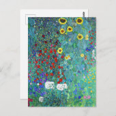 グスタフクリムトひまわり付きファームガーデン ポストカード (正面/裏面)