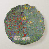 グスタフクリムトひまわり付きファームガーデン ラウンドクッション (裏面)