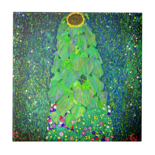 グスタフクリムトひまわり タイル (正面)