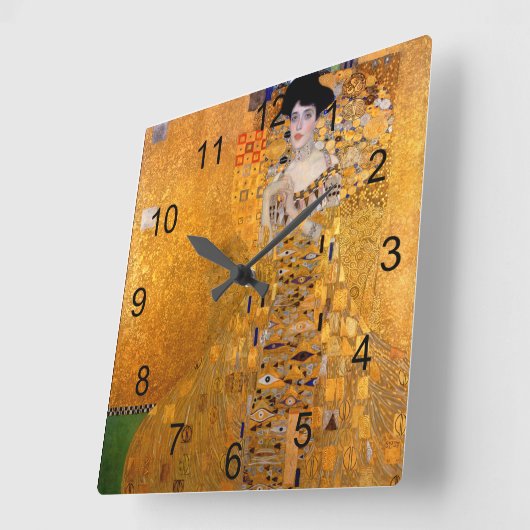 グスタフクリムトアデレポートレートヴィンテージ スクエア壁時計 (傾斜)