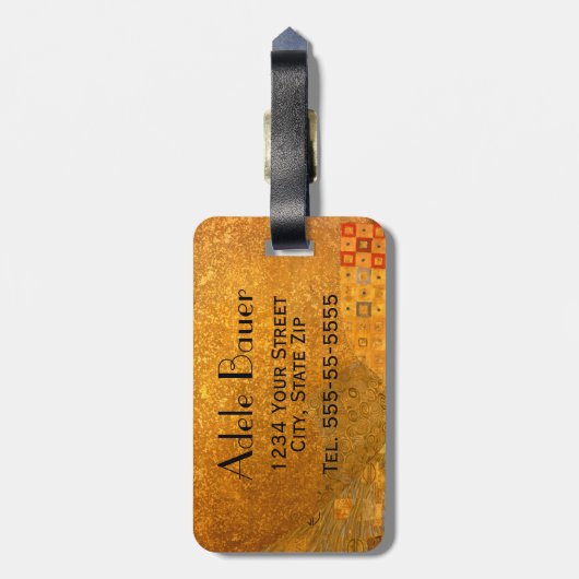 グスタフクリムトアデレポートレート モノグラムの ラゲッジタグ (裏面縦)