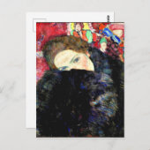 グスタフクリムトアートワーク、マフのレディ ポストカード (正面/裏面)