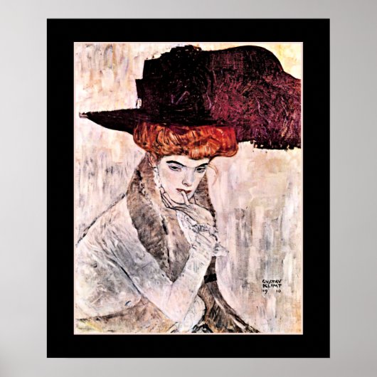 グスタフクリムトアートワーク、Der Schwarze Hut ポスター (正面)