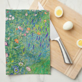 グスタフクリムトイタリアンガーデンランドスケープ キッチンタオル (四つ折り)