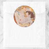 グスタフクリムトエイジズオブウーマン蔵書票 ラウンドシール (バッグ)