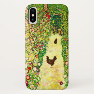 グスタフクリムトガーデンとニワトリ iPhone X ケース