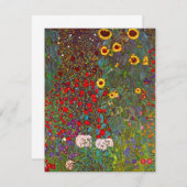 グスタフクリムトガーデンウィズサンフラワーズ招待状 招待状 (正面/裏面)