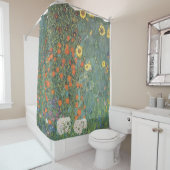 グスタフクリムトガーデンヒマワリオリジナル シャワーカーテン (インサイチュ)
