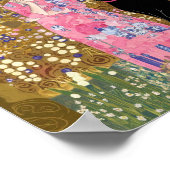 グスタフクリムトキャットアートとピンクバブルガムレディ ポスター (角)