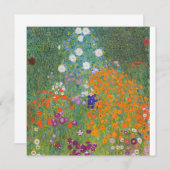 グスタフクリムトコテージガーデン絵画ズフラットカード (正面/裏面)