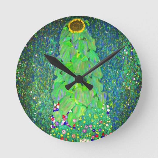 グスタフクリムトサンフラワー ラウンド壁時計 (正面)