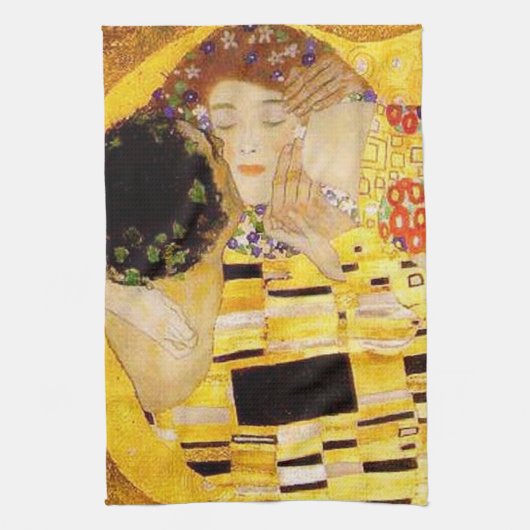 グスタフクリムトザキスクラシック絵画ズ キッチンタオル (縦)