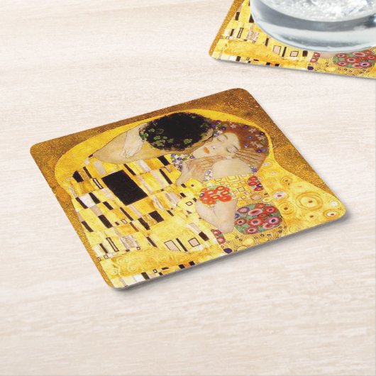 グスタフクリムトザキスクラシック絵画ズ スクエアペーパーコースター (アングル)