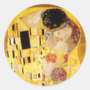 グスタフクリムトザキスクラシック絵画ズ ラウンドシール