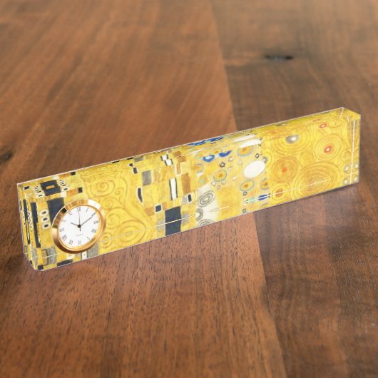 グスタフクリムトザキスヴィンテージ絵画アールヌーボー デスクネームプレート (側面)