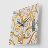 グスタフクリムトザツリーオブライフアールヌーボー スクエア壁時計 (傾斜)