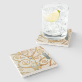 グスタフクリムトザツリーオブライフアールヌーボー ストーンコースター (横)