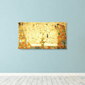 グスタフクリムトザツリーオブライフヴィンテージアールヌーボー キャンバスプリント (インサイチュ (ウッドフロア))