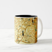 グスタフクリムトザツリーオブライフヴィンテージアールヌーボー ツートーンマグカップ (正面右)