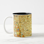 グスタフクリムトザツリーオブライフヴィンテージアールヌーボー ツートーンマグカップ (左)
